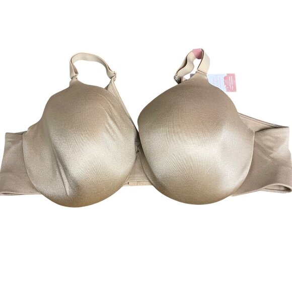 Cacique Lightly Lined Full Coverage Bra Tan Beige Nude Neutral Sz 46C - Picture 1 of 8